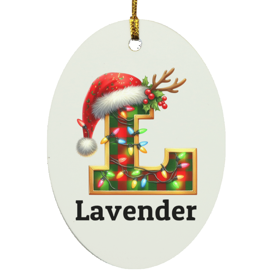 Personalized Initial Name Oblong Ornament – Meaningful Keepsake Gift