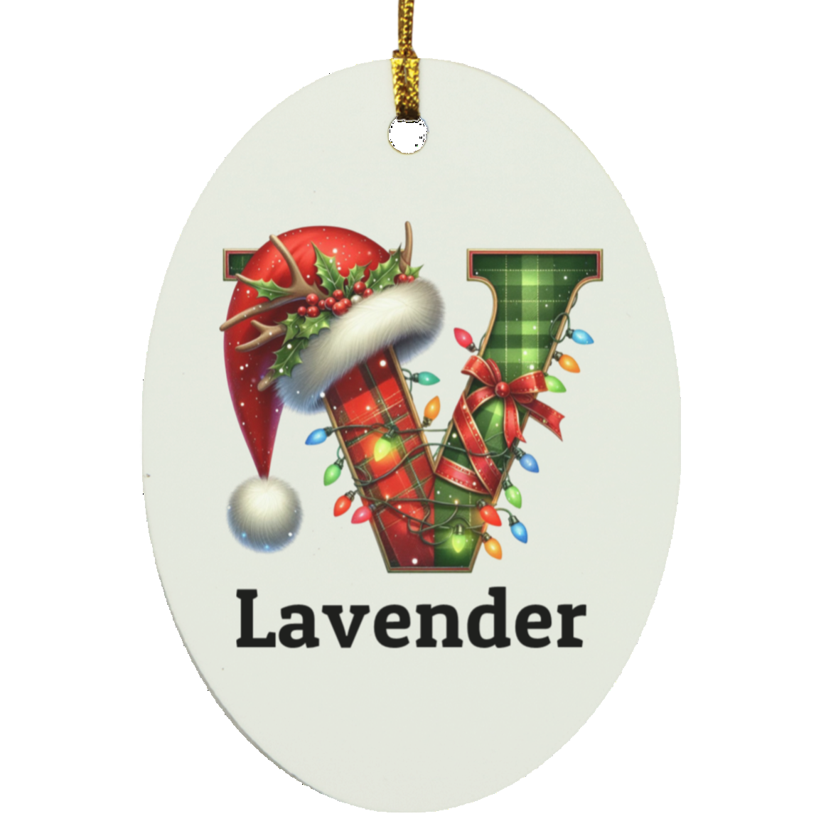 Personalized Initial Name Oblong Ornament – Meaningful Keepsake Gift