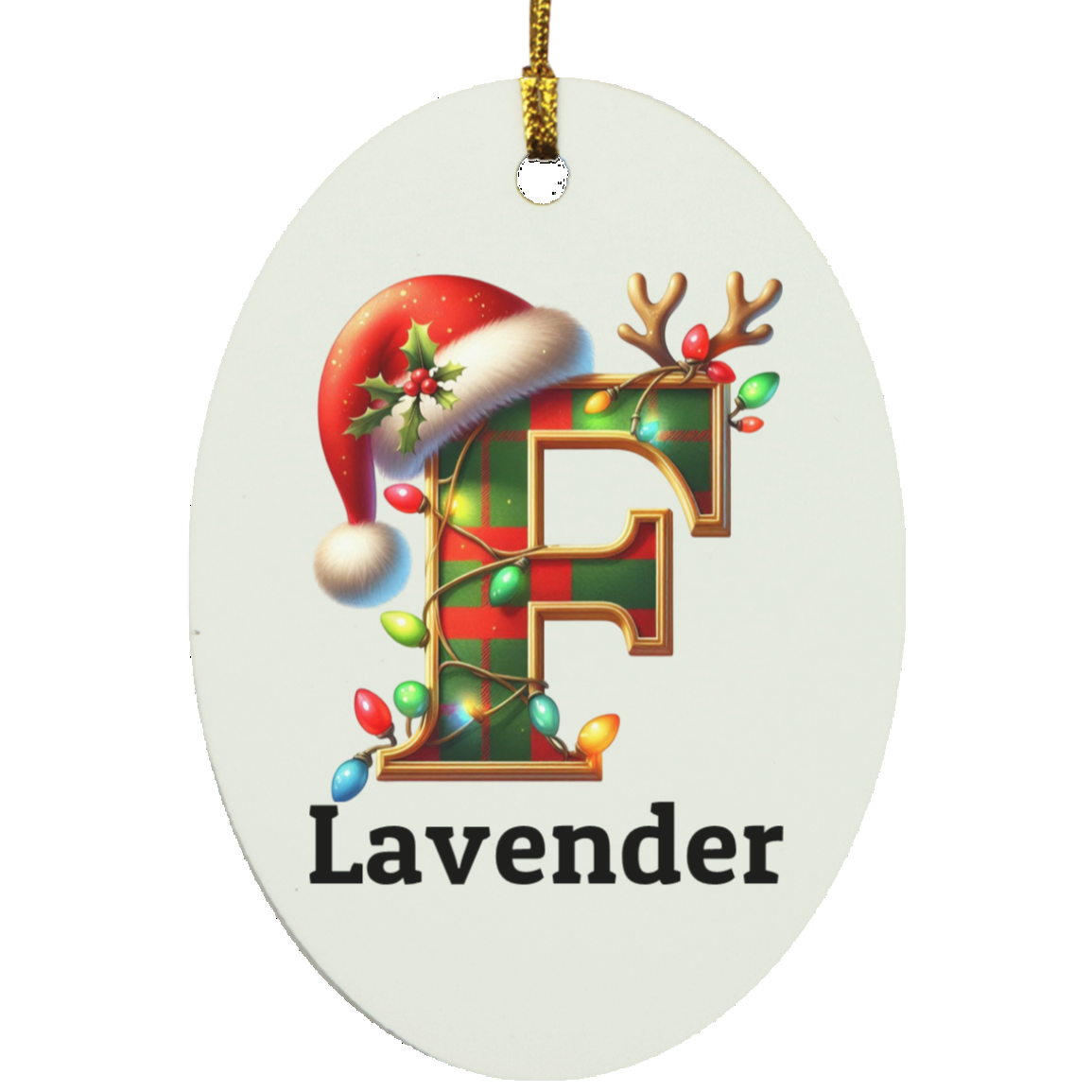 Personalized Initial Name Oblong Ornament – Meaningful Keepsake Gift