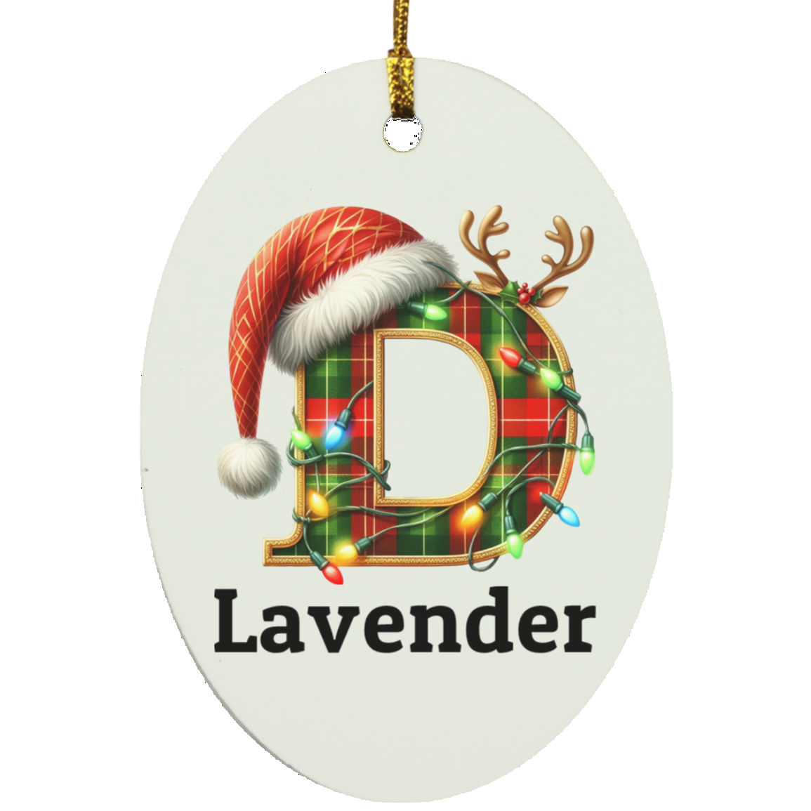 Personalized Initial Name Oblong Ornament – Meaningful Keepsake Gift