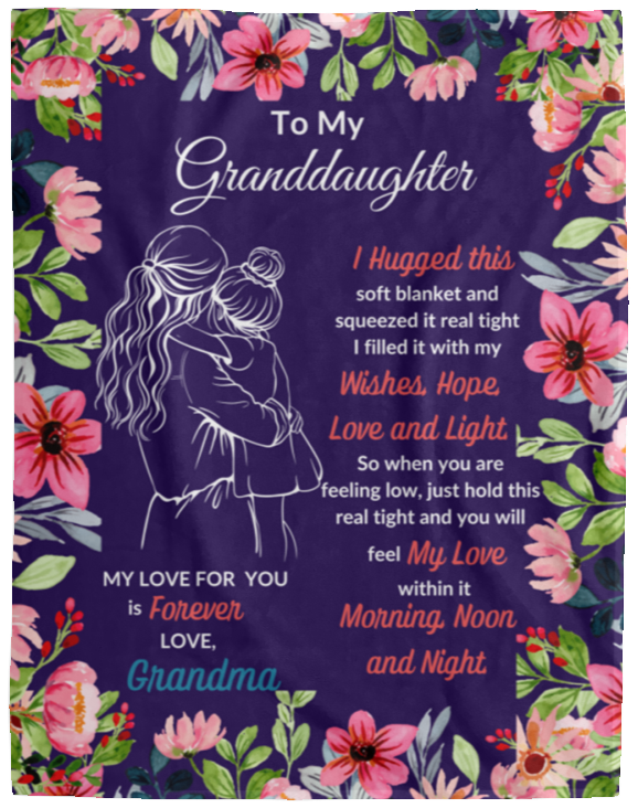 Granddaughter Flower Sweet Words Blanket – A Heartfelt Gift of Comfort