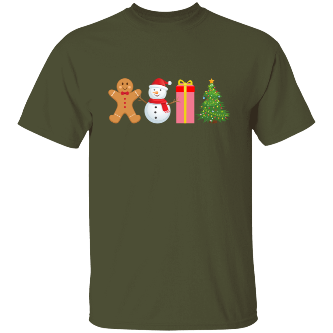 Gingerbread, Snowman, Present, Tree Unisex T-Shirt – Festive Holiday Fun