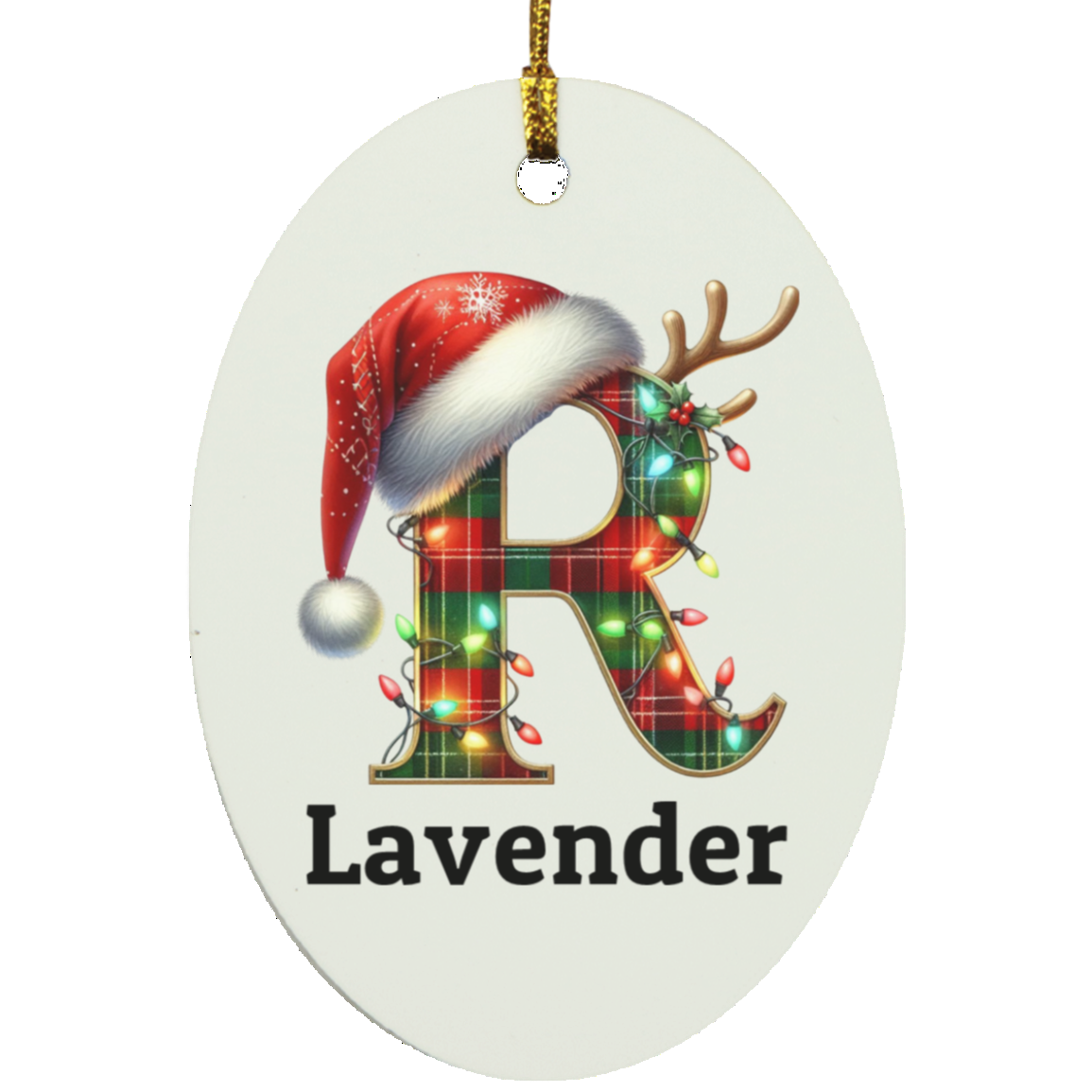 Personalized Initial Name Oblong Ornament – Meaningful Keepsake Gift