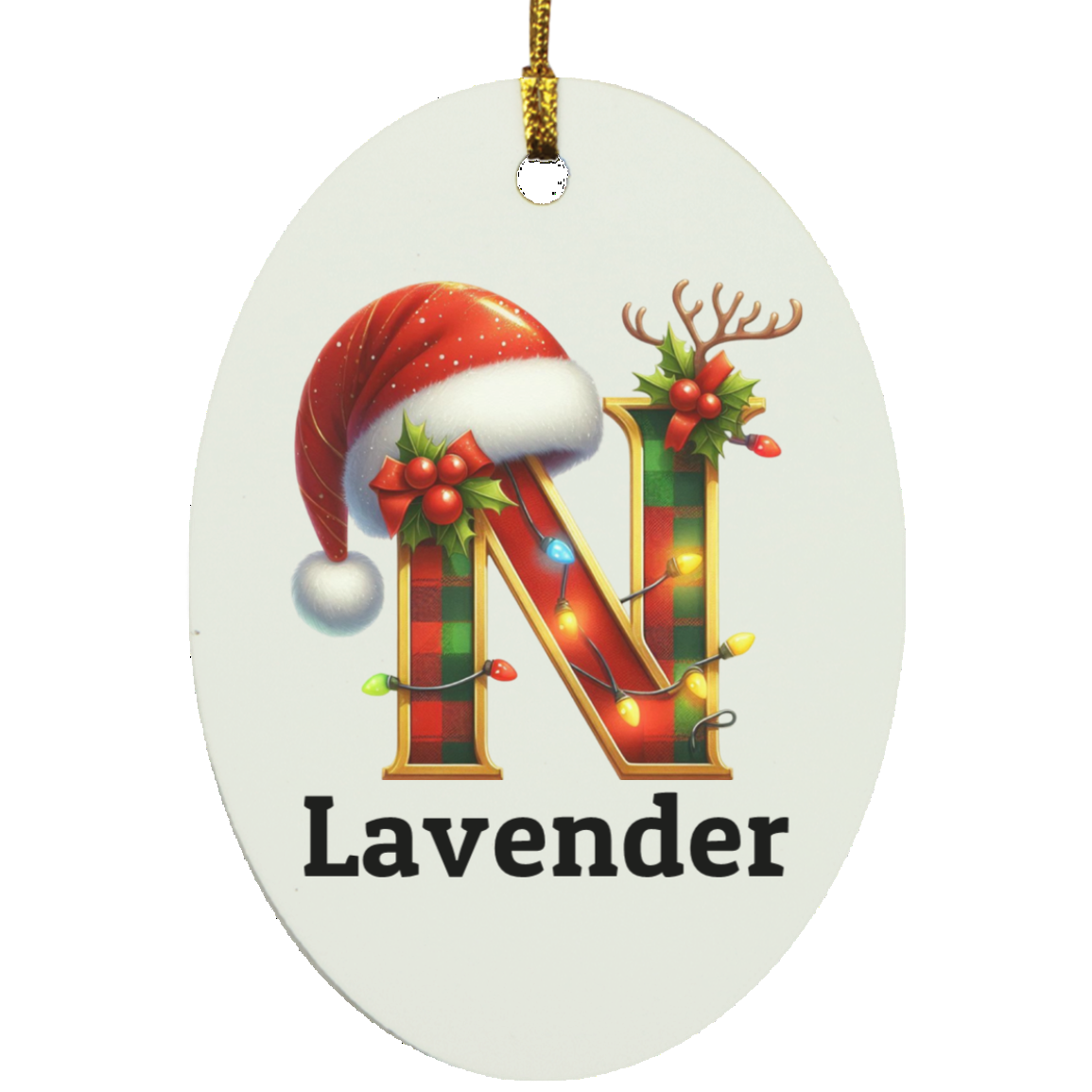 Personalized Initial Name Oblong Ornament – Meaningful Keepsake Gift