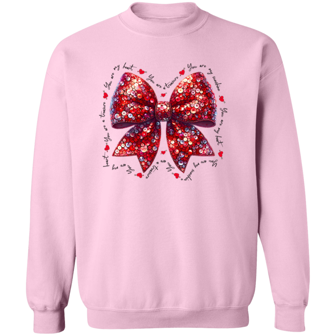 Valentine's Day You Are My Sunshine Coquette Bow Sweatshirt