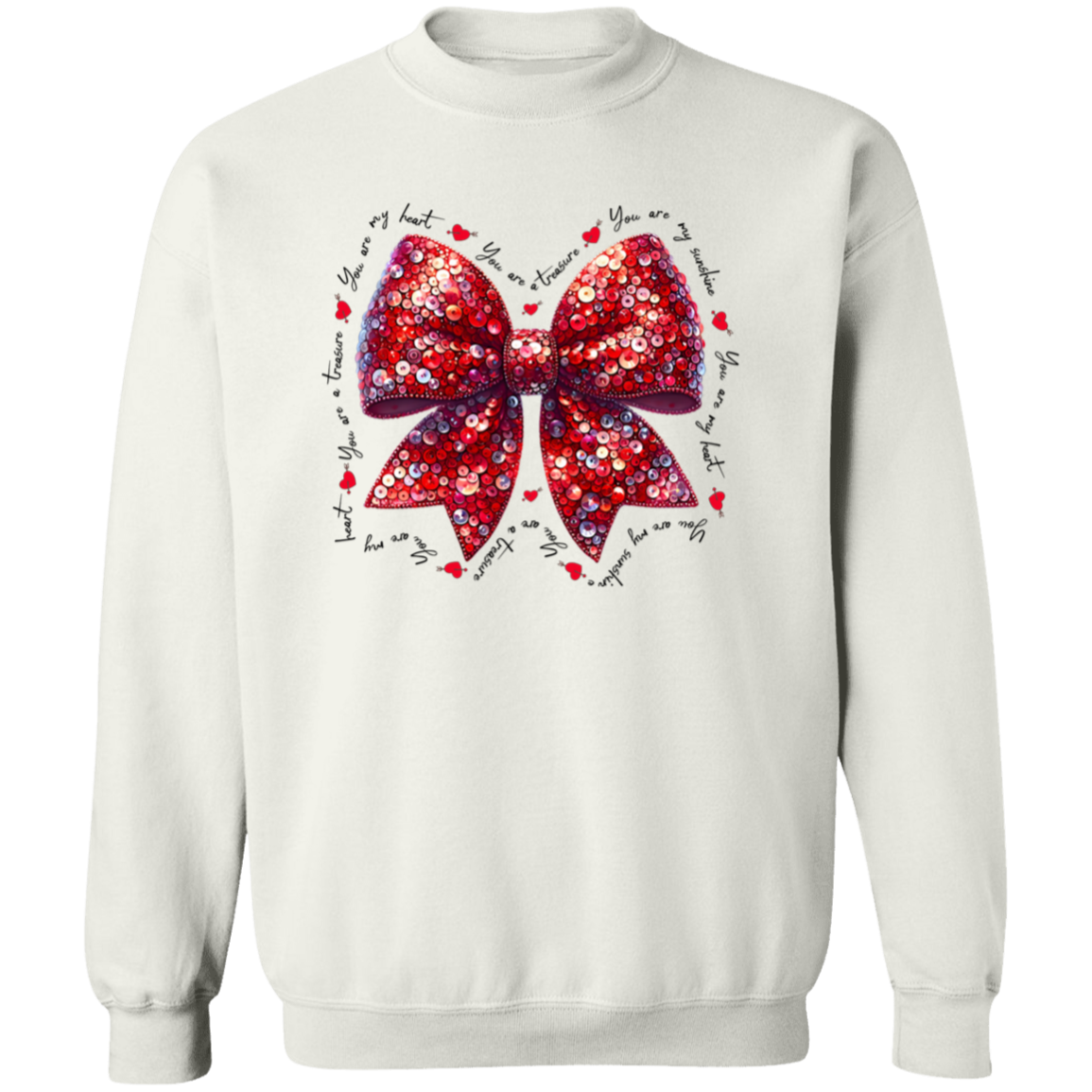 Valentine's Day You Are My Sunshine Coquette Bow Sweatshirt