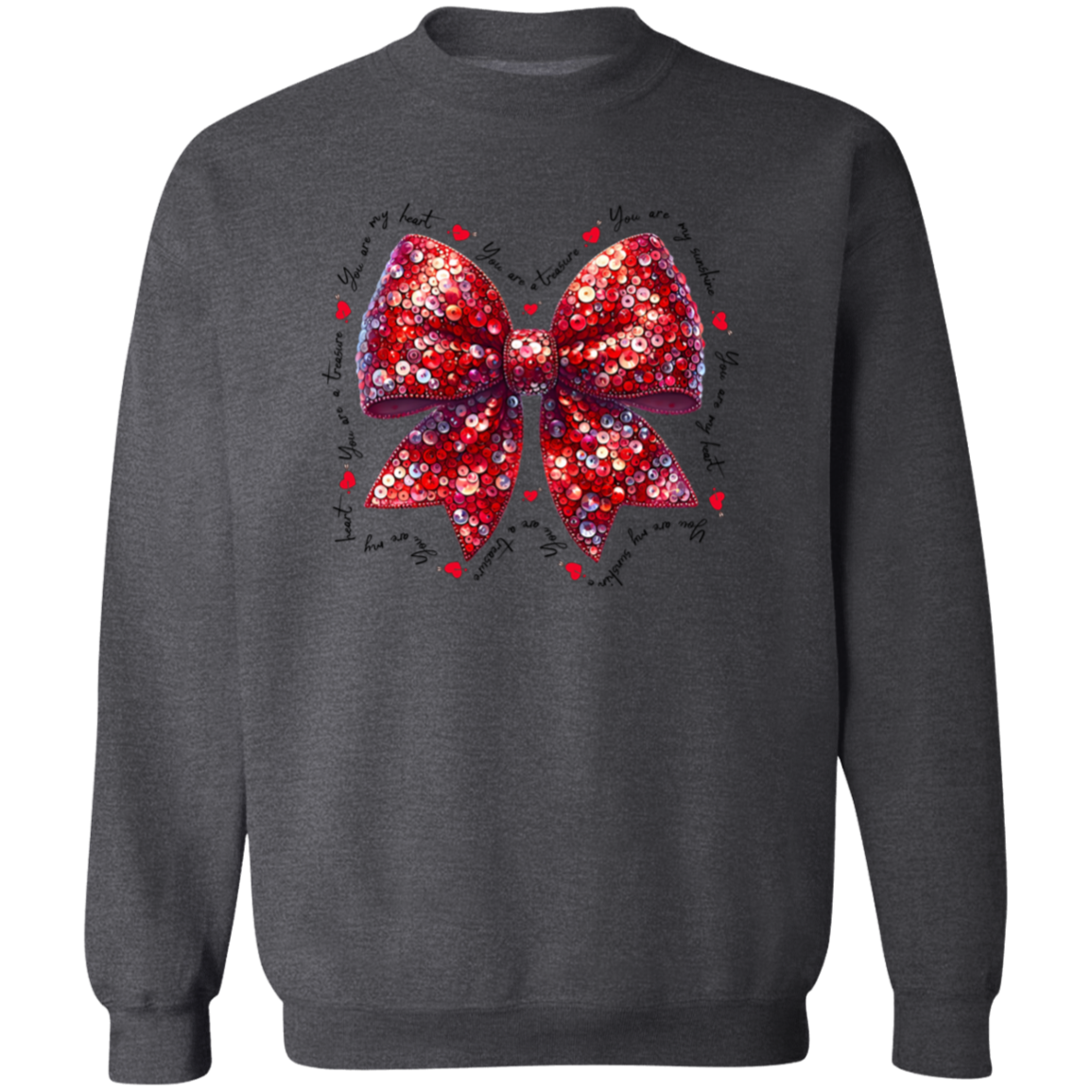 Valentine's Day You Are My Sunshine Coquette Bow Sweatshirt