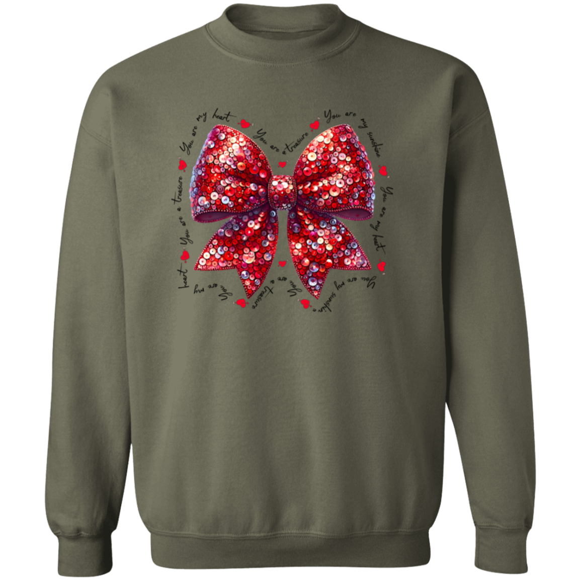 Valentine's Day You Are My Sunshine Coquette Bow Sweatshirt