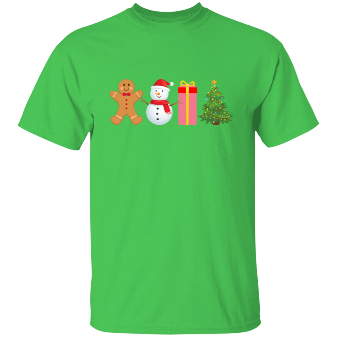 Gingerbread, Snowman, Present, Tree Unisex T-Shirt – Festive Holiday Fun