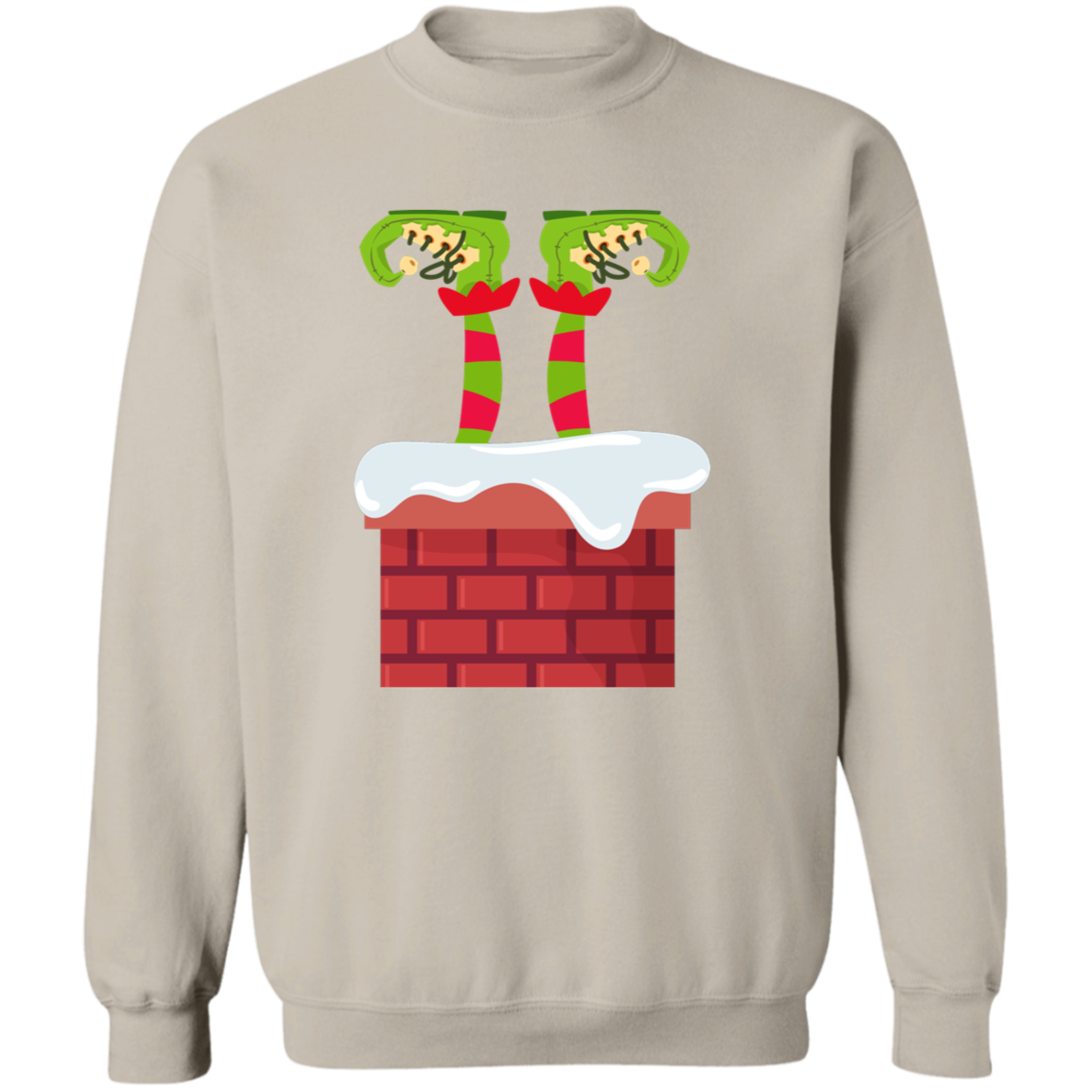 Christmas Elf in Chimney Unisex Sweatshirt