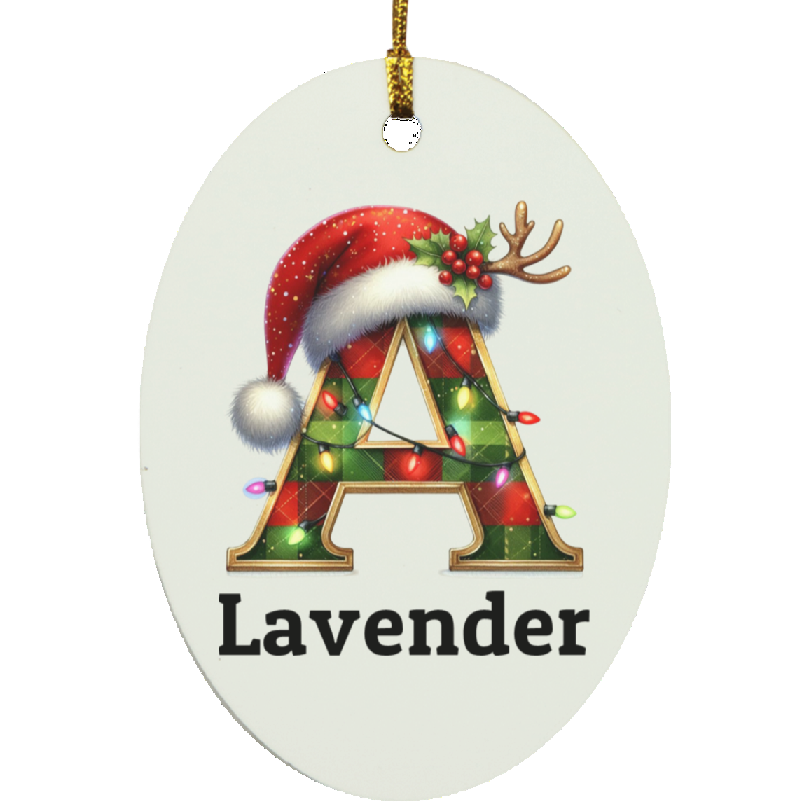 Personalized Initial Name Oblong Ornament – Meaningful Keepsake Gift