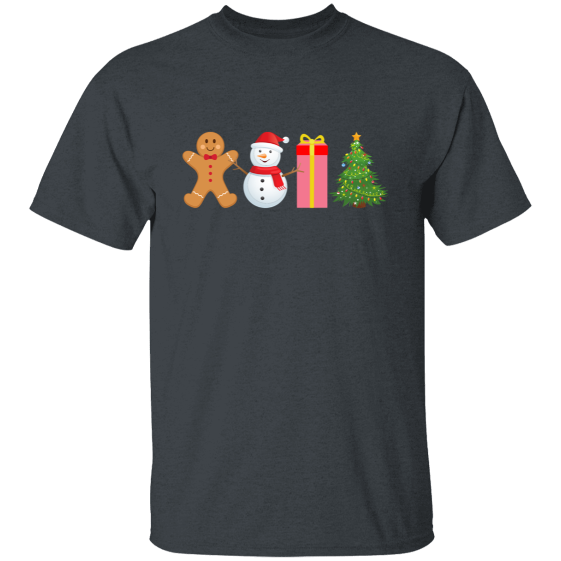 Gingerbread, Snowman, Present, Tree Unisex T-Shirt – Festive Holiday Fun