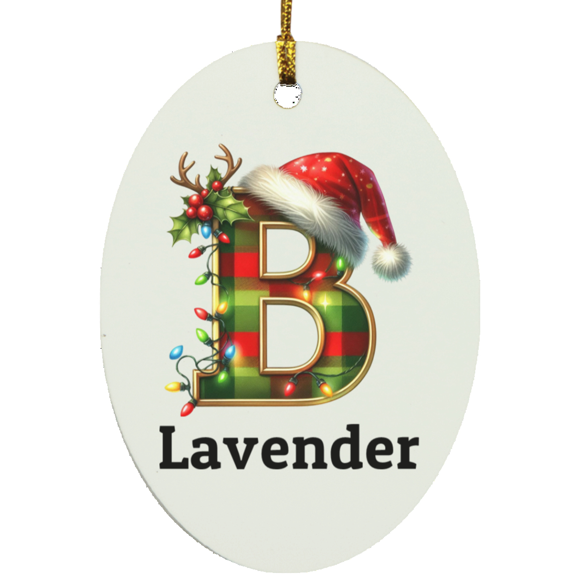 Personalized Initial Name Oblong Ornament – Meaningful Keepsake Gift