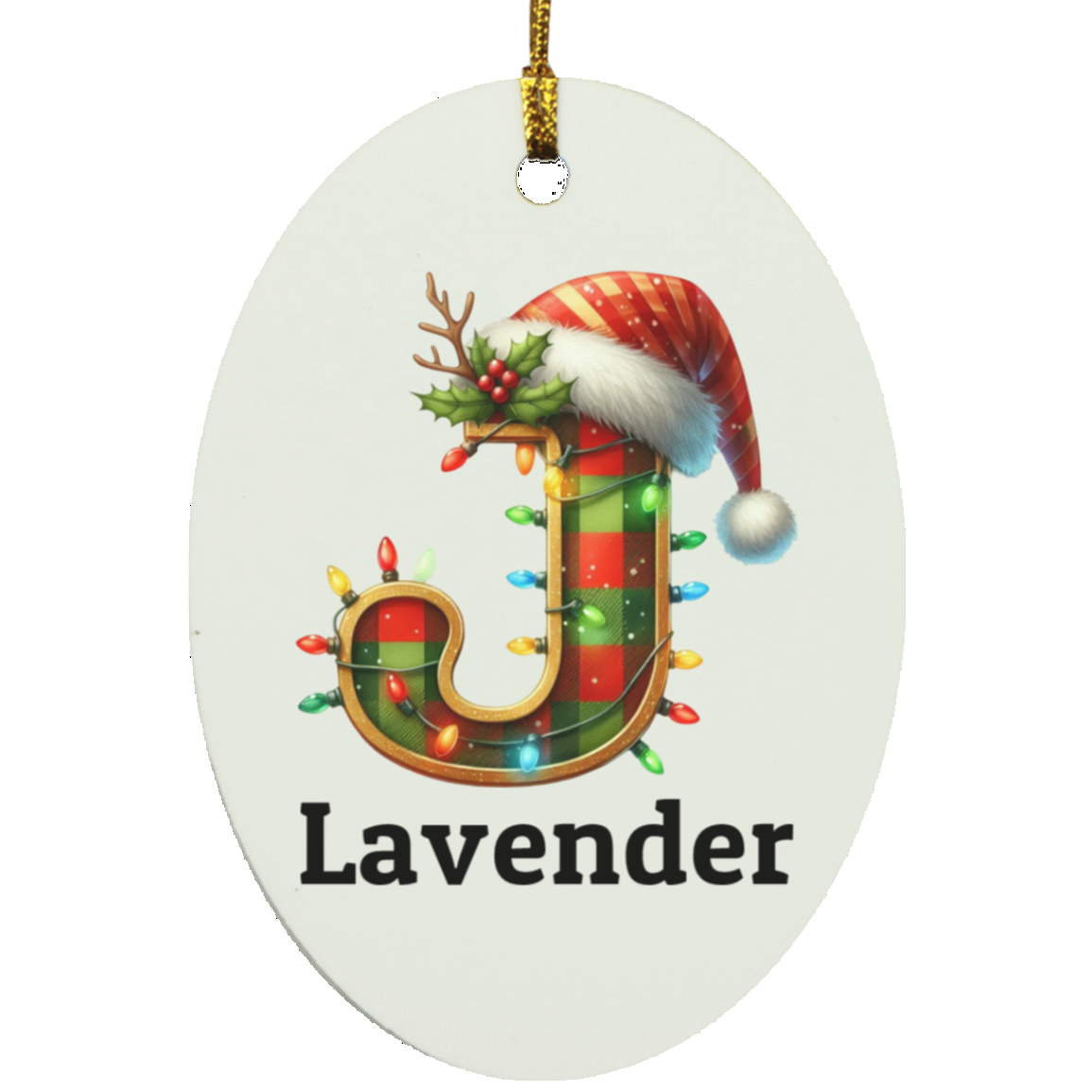 Personalized Initial Name Oblong Ornament – Meaningful Keepsake Gift