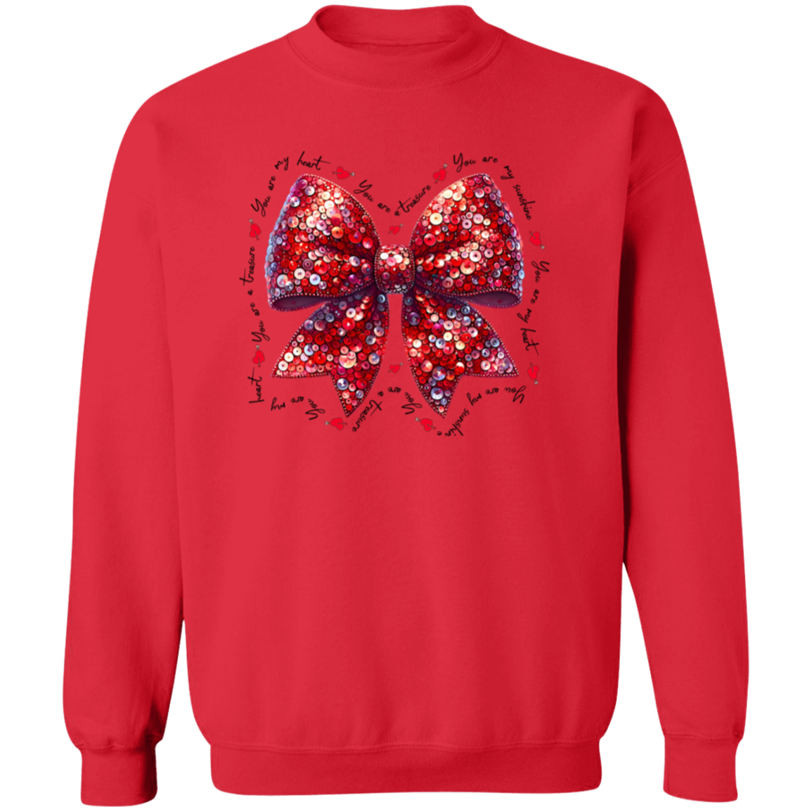 Valentine's Day You Are My Sunshine Coquette Bow Sweatshirt