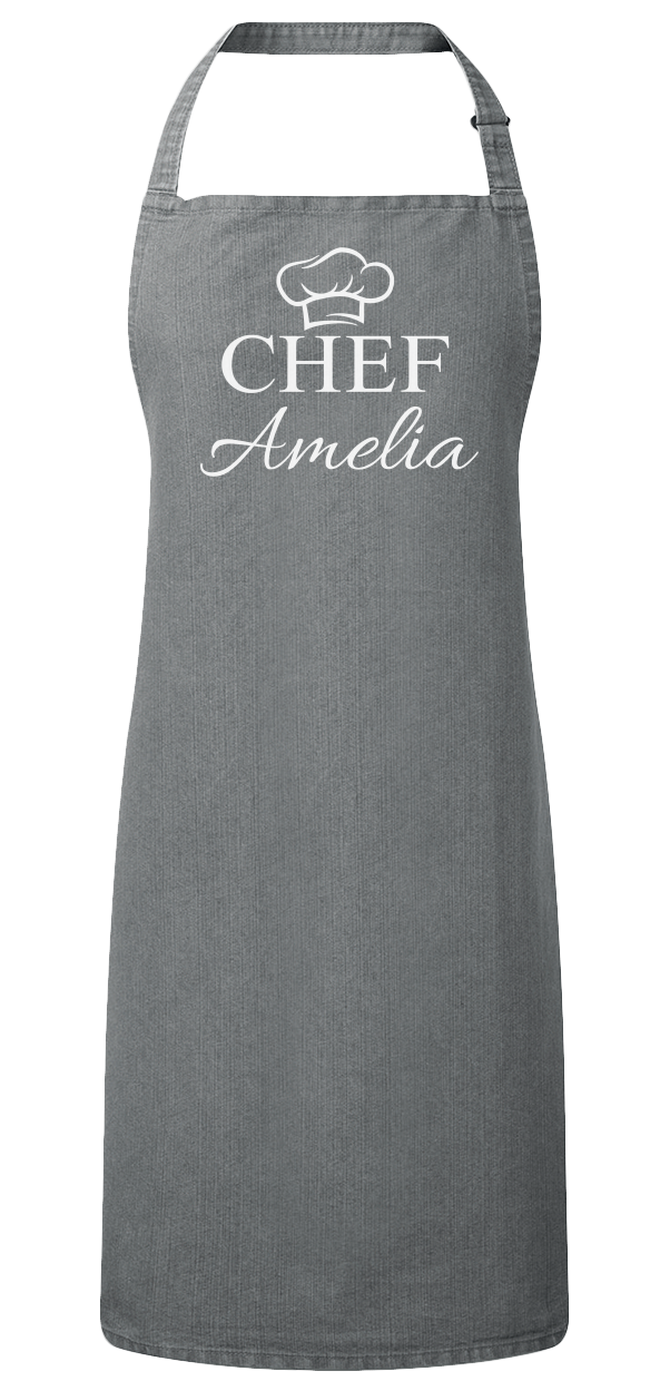 Personalized Sustainable Chef Unisex Bib Apron – Eco-Friendly & Stylish