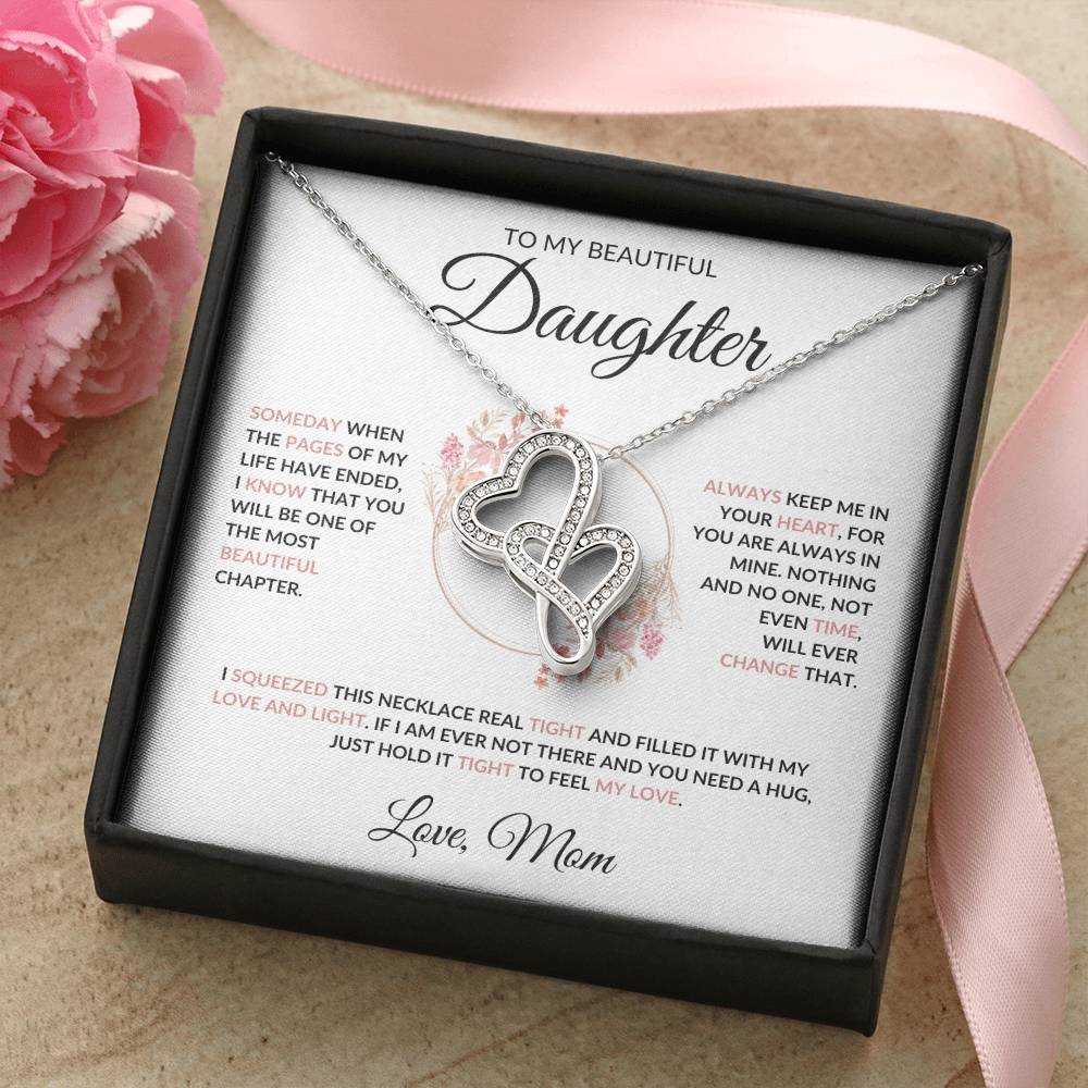 To My Beautiful Daughter Heart to Heart Necklace – A Precious Gift from Mom