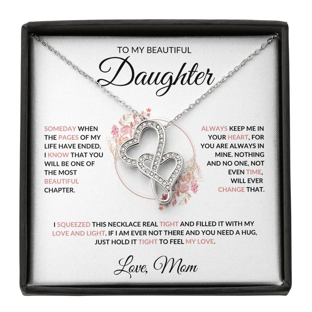 To My Beautiful Daughter Heart to Heart Necklace – A Precious Gift from Mom