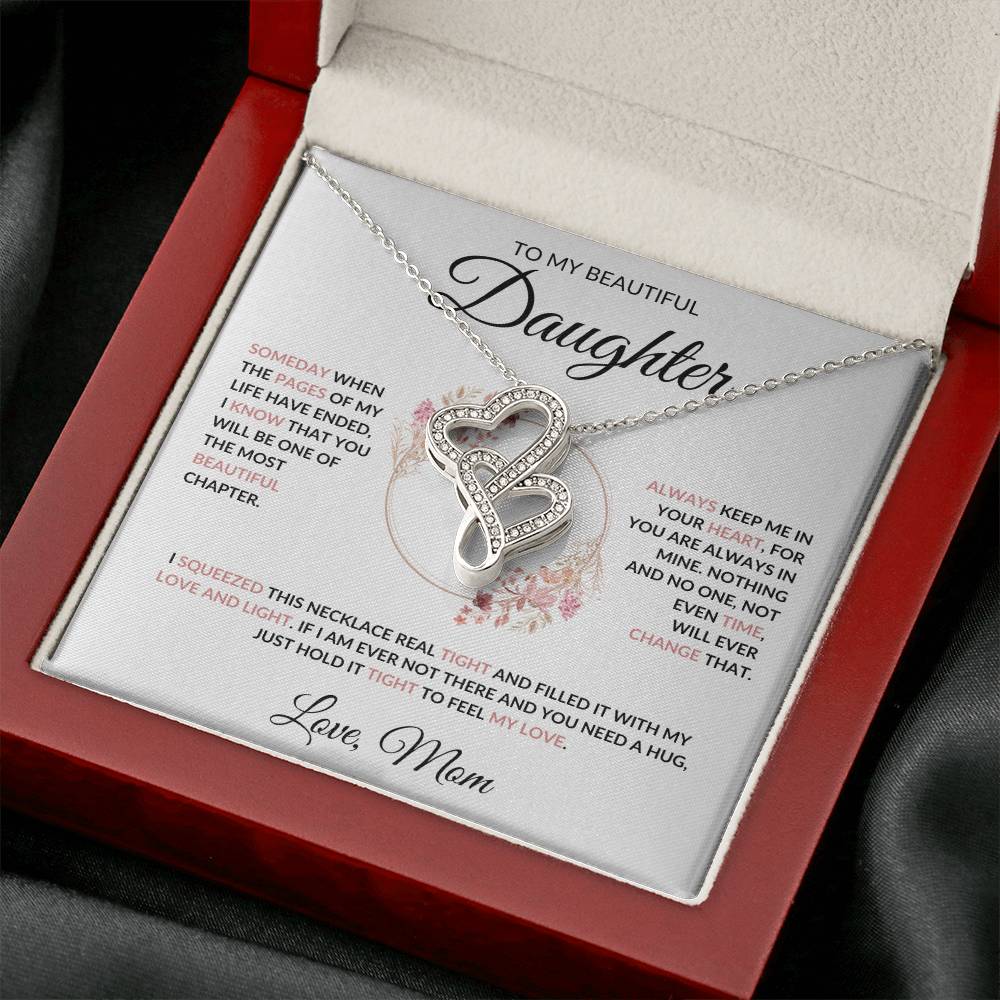 To My Beautiful Daughter Heart to Heart Necklace – A Precious Gift from Mom