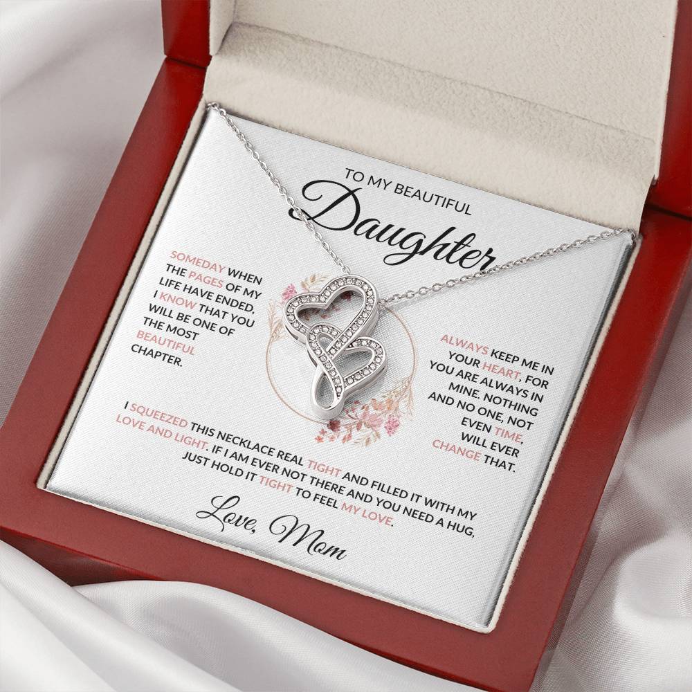 To My Beautiful Daughter Heart to Heart Necklace – A Precious Gift from Mom