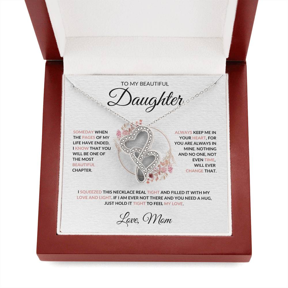 To My Beautiful Daughter Heart to Heart Necklace – A Precious Gift from Mom