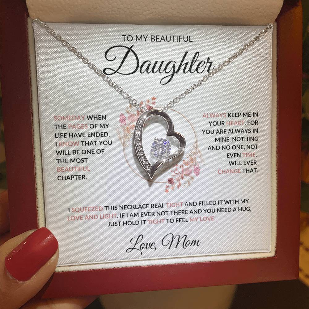 To My Beautiful Daughter Forever Love Necklace - Love Mom