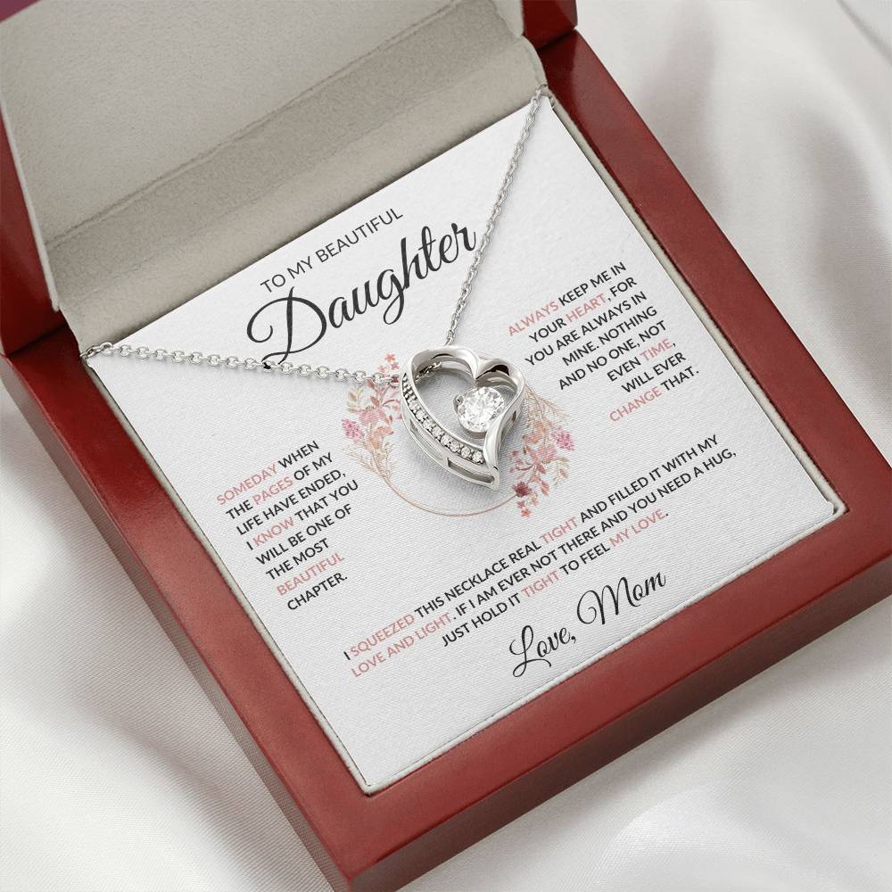 To My Beautiful Daughter Forever Love Necklace - Love Mom