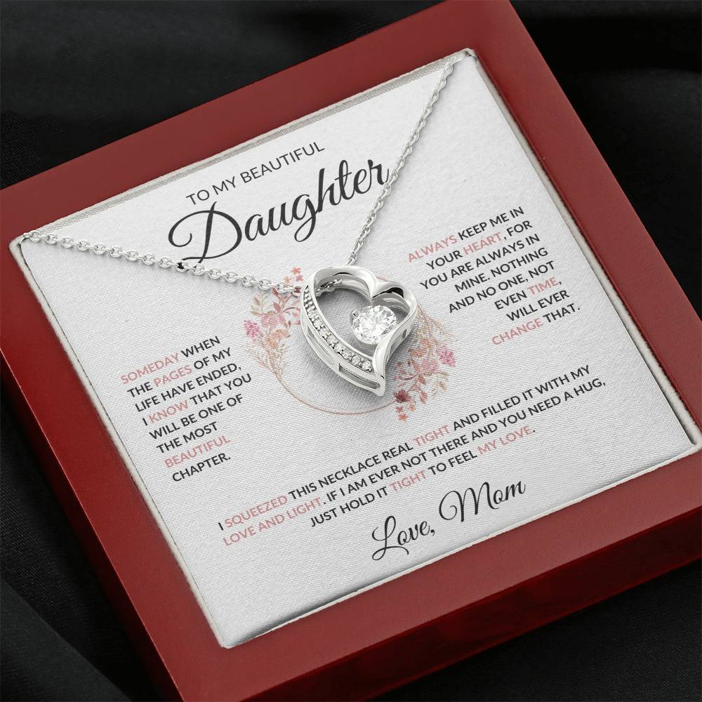 To My Beautiful Daughter Forever Love Necklace - Love Mom