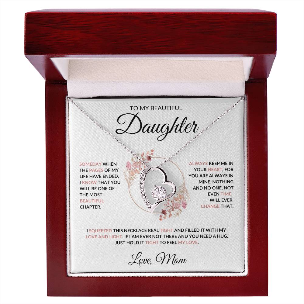 To My Beautiful Daughter Forever Love Necklace - Love Mom