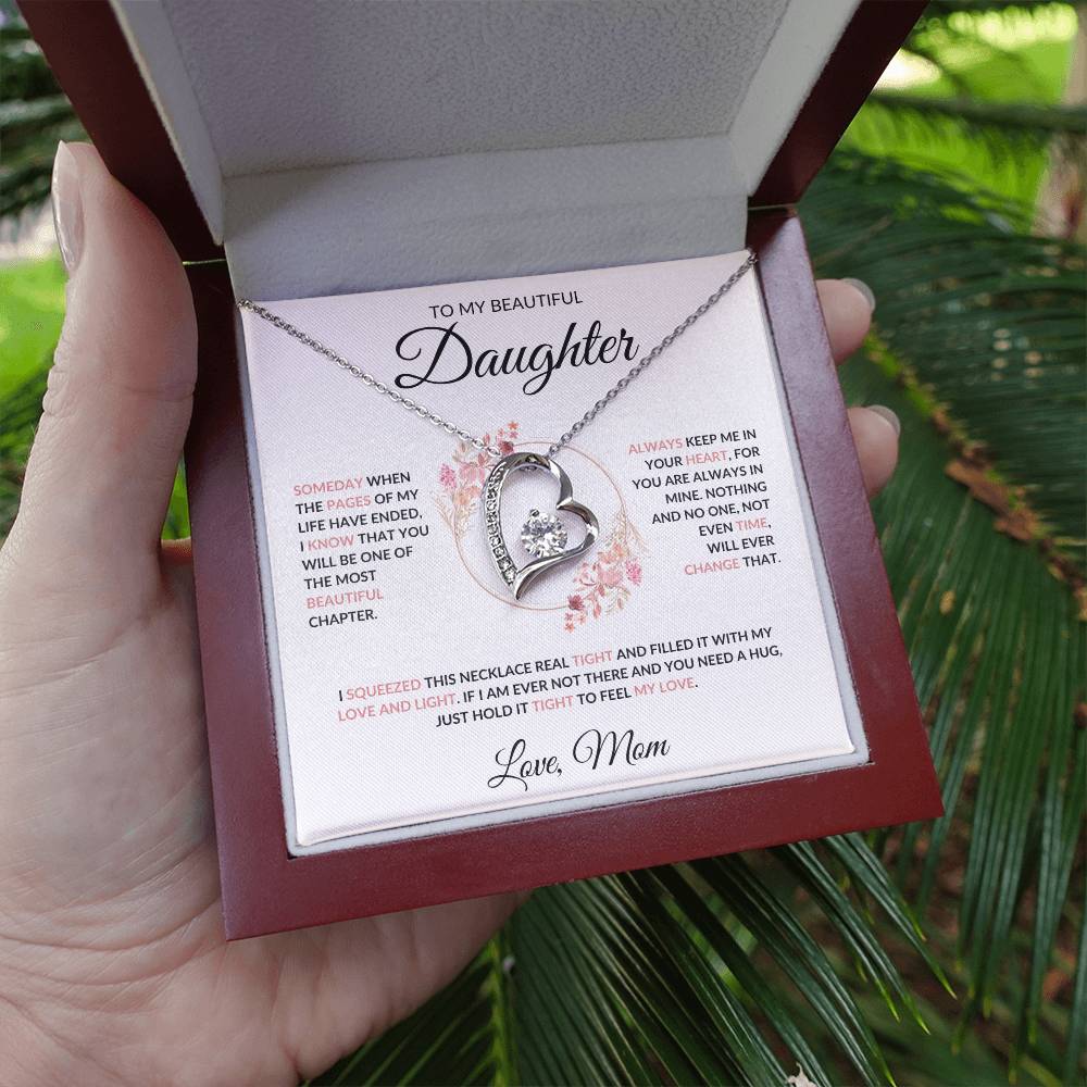 To My Beautiful Daughter Forever Love Necklace - Love Mom