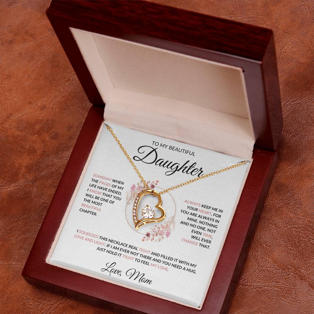 To My Beautiful Daughter Forever Love Necklace - Love Mom