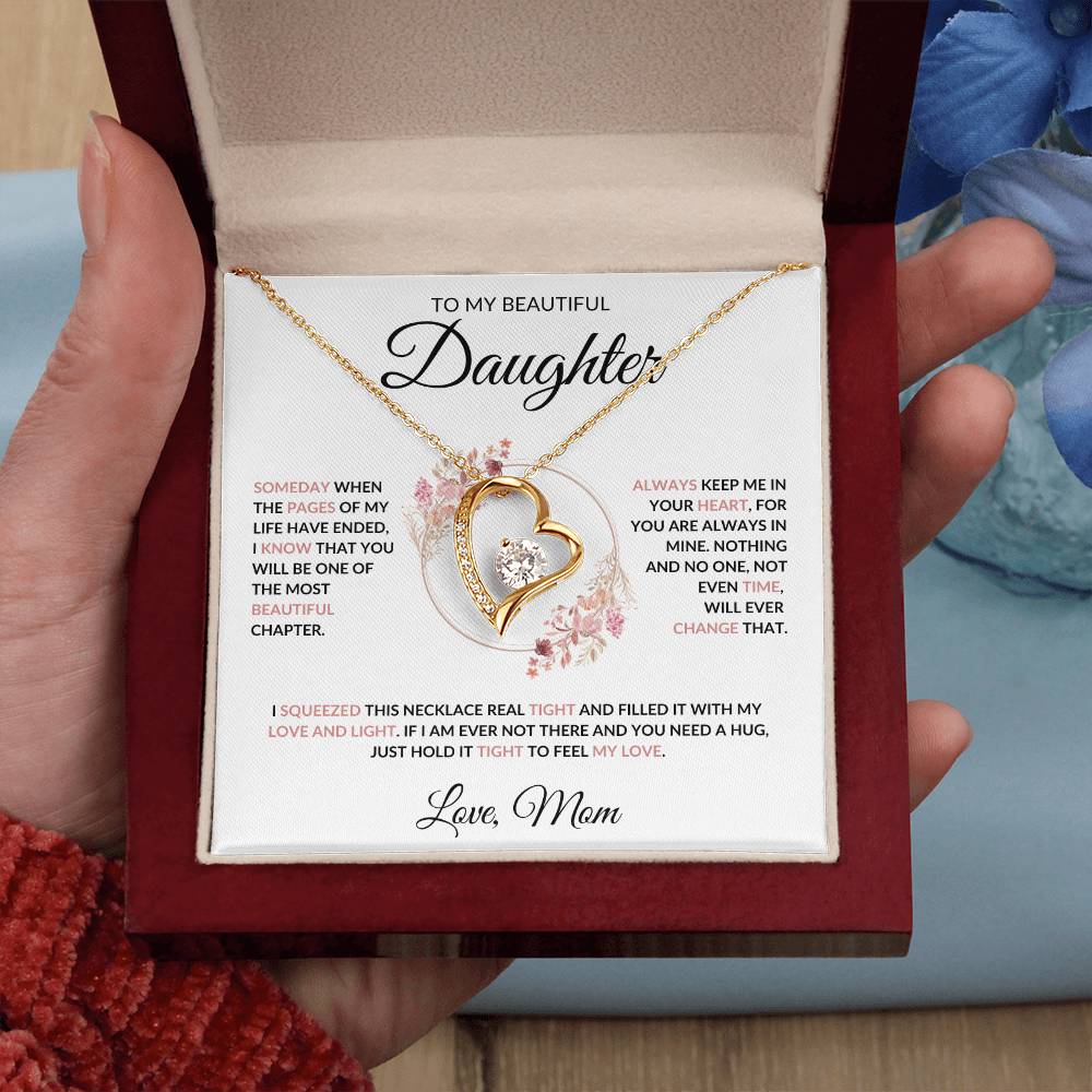 To My Beautiful Daughter Forever Love Necklace - Love Mom