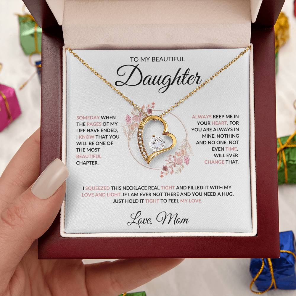 To My Beautiful Daughter Forever Love Necklace - Love Mom