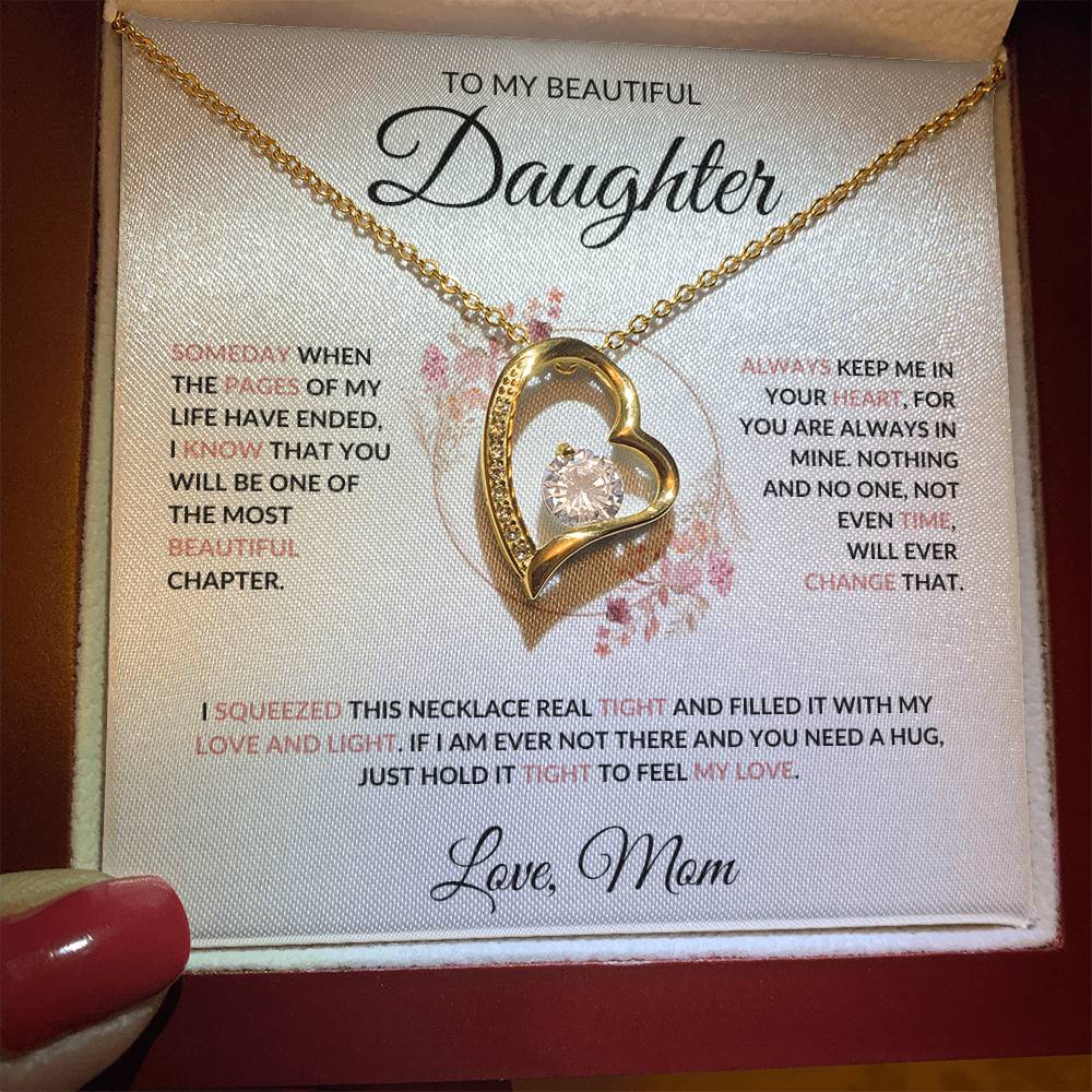 To My Beautiful Daughter Forever Love Necklace - Love Mom