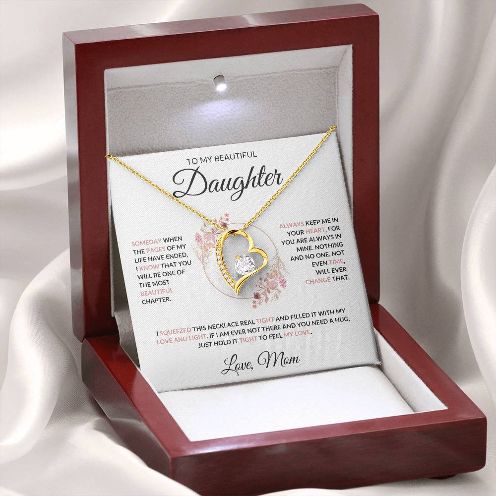 To My Beautiful Daughter Forever Love Necklace - Love Mom