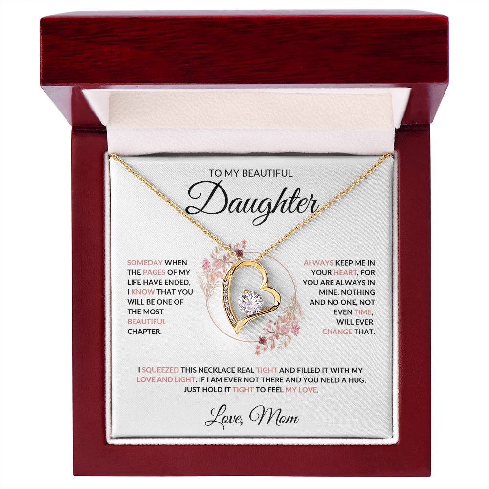 To My Beautiful Daughter Forever Love Necklace - Love Mom