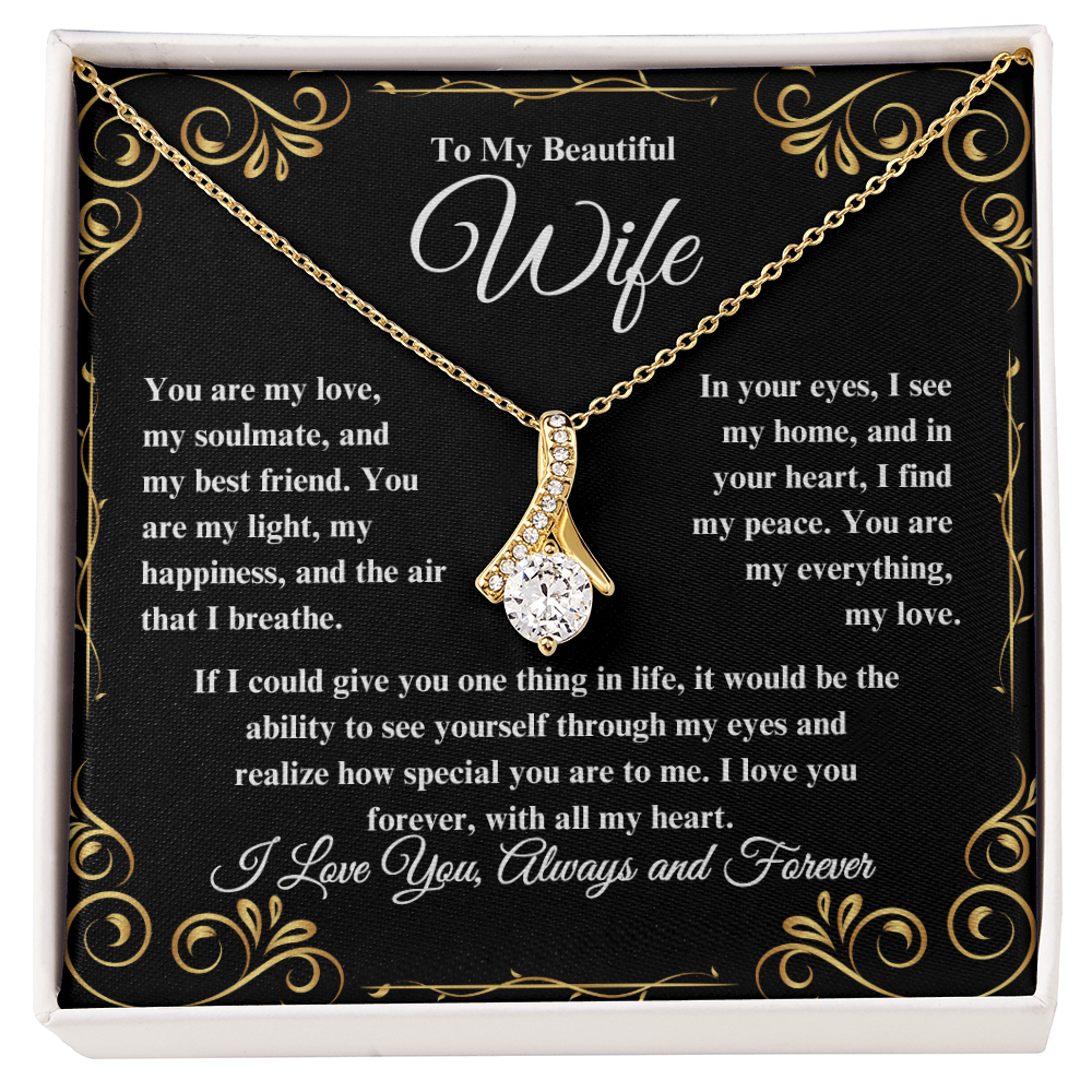 To My Beautiful Wife Alluring Beauty Necklace - Perfect for Birthday, Anniversary, Christmas!