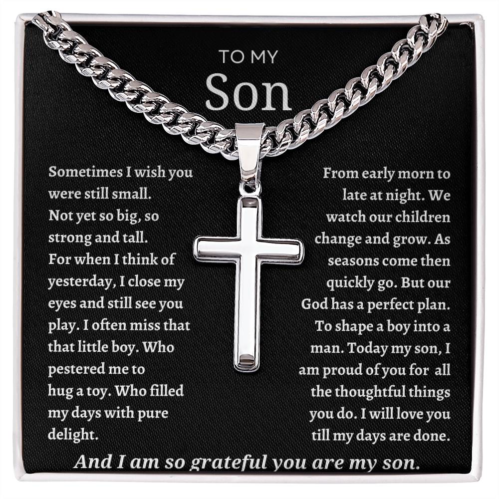 To My Son Cuban Chain with Artisan Necklace – A Stylish Gift of Love