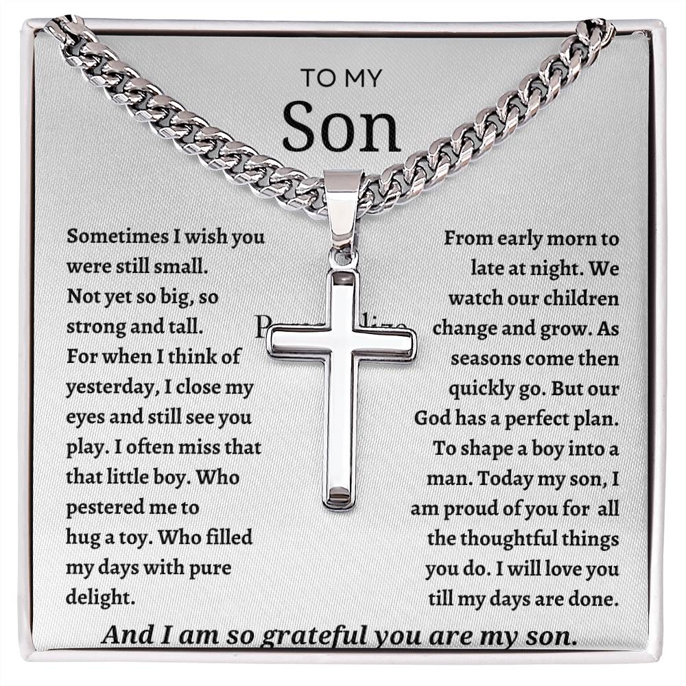 To My Son - Cuban Chain with Artisan Necklace - WHT