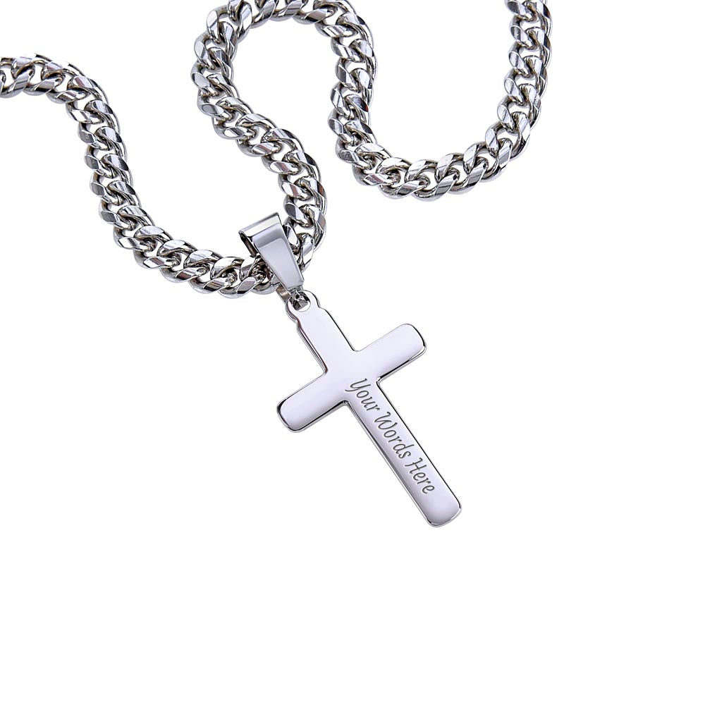 To My Son - Cuban Chain with Artisan Necklace - WHT