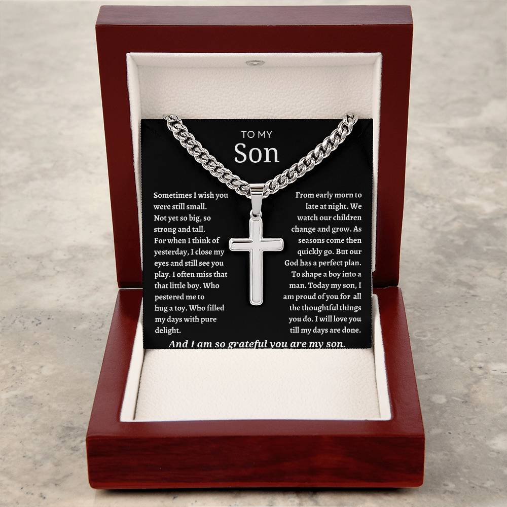 To My Son Cuban Chain with Artisan Necklace – A Stylish Gift of Love