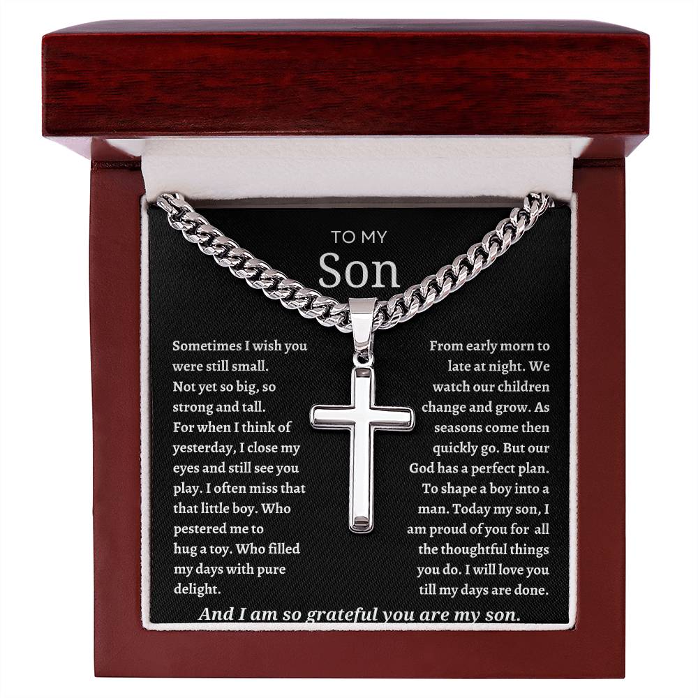 To My Son Cuban Chain with Artisan Necklace – A Stylish Gift of Love