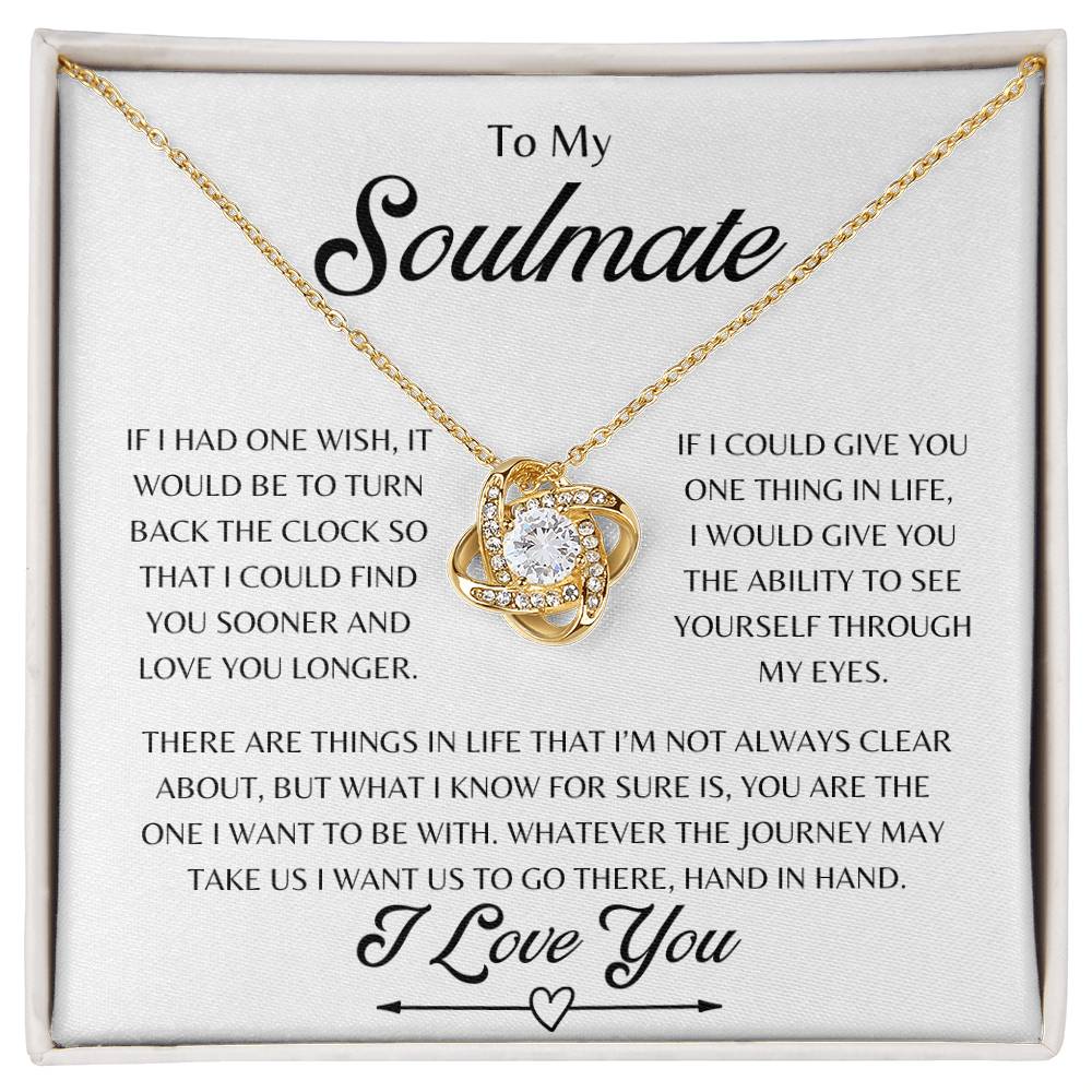 To My Soulmate Love Knot Necklace, Anniversary, Birthday