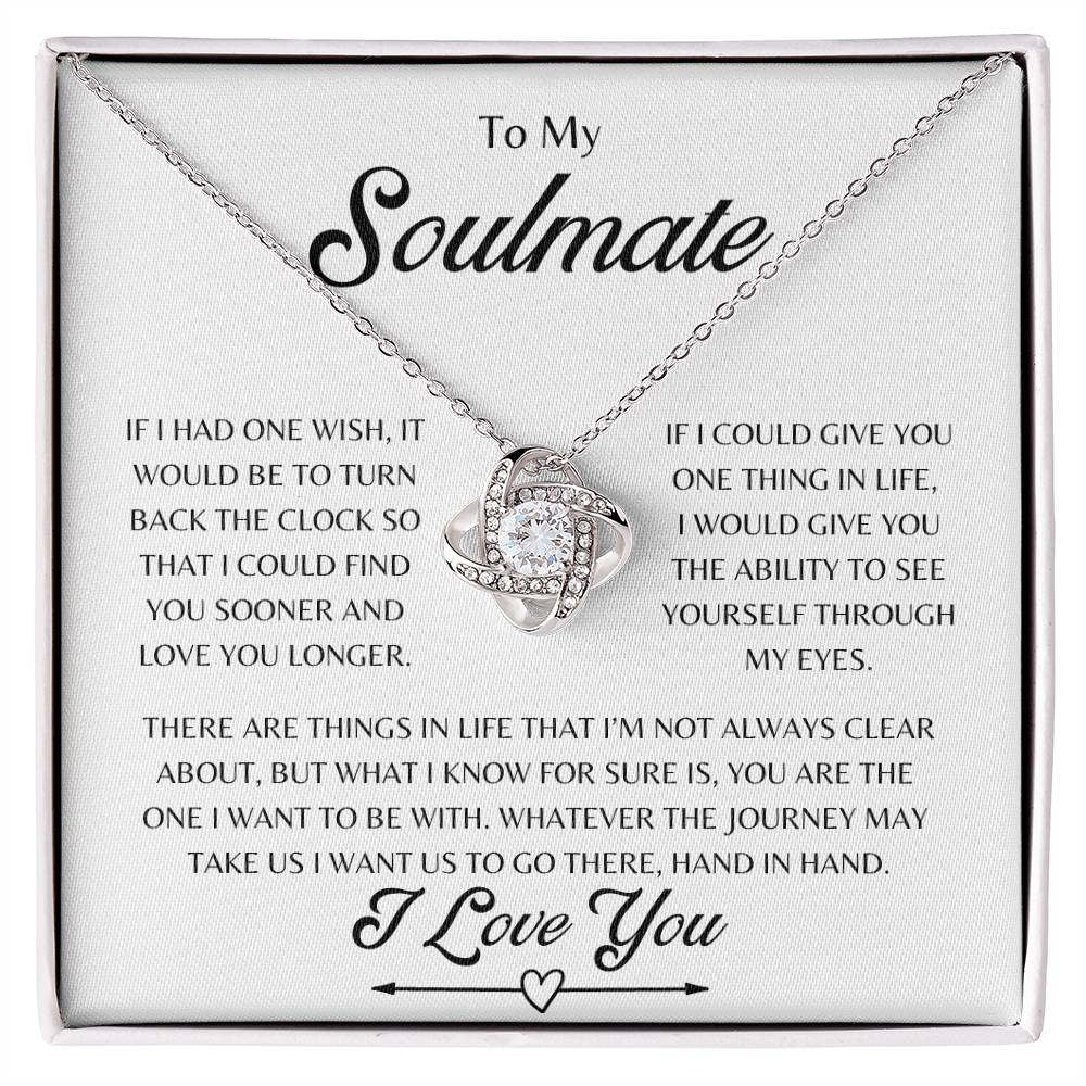 To My Soulmate Love Knot Necklace, Anniversary, Birthday