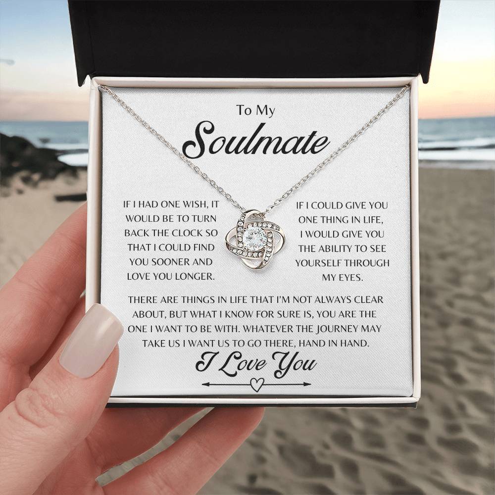 To My Soulmate Love Knot Necklace, Anniversary, Birthday