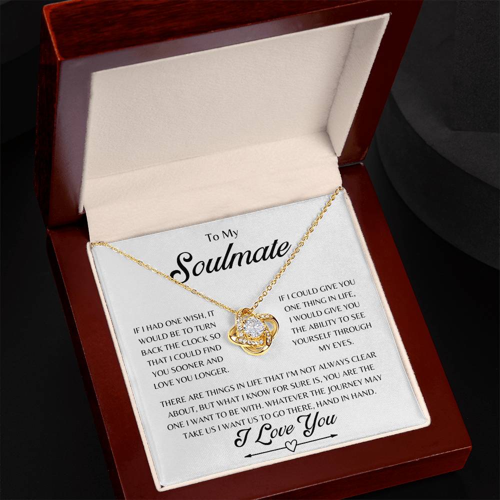 To My Soulmate Love Knot Necklace, Anniversary, Birthday