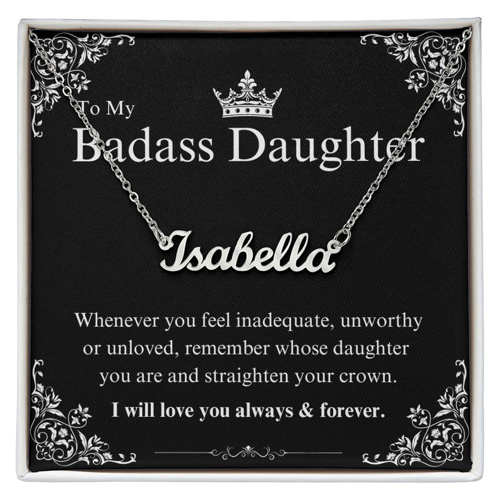 My Badass Daughter Custom Name Necklace – Personalized Gift of Strength