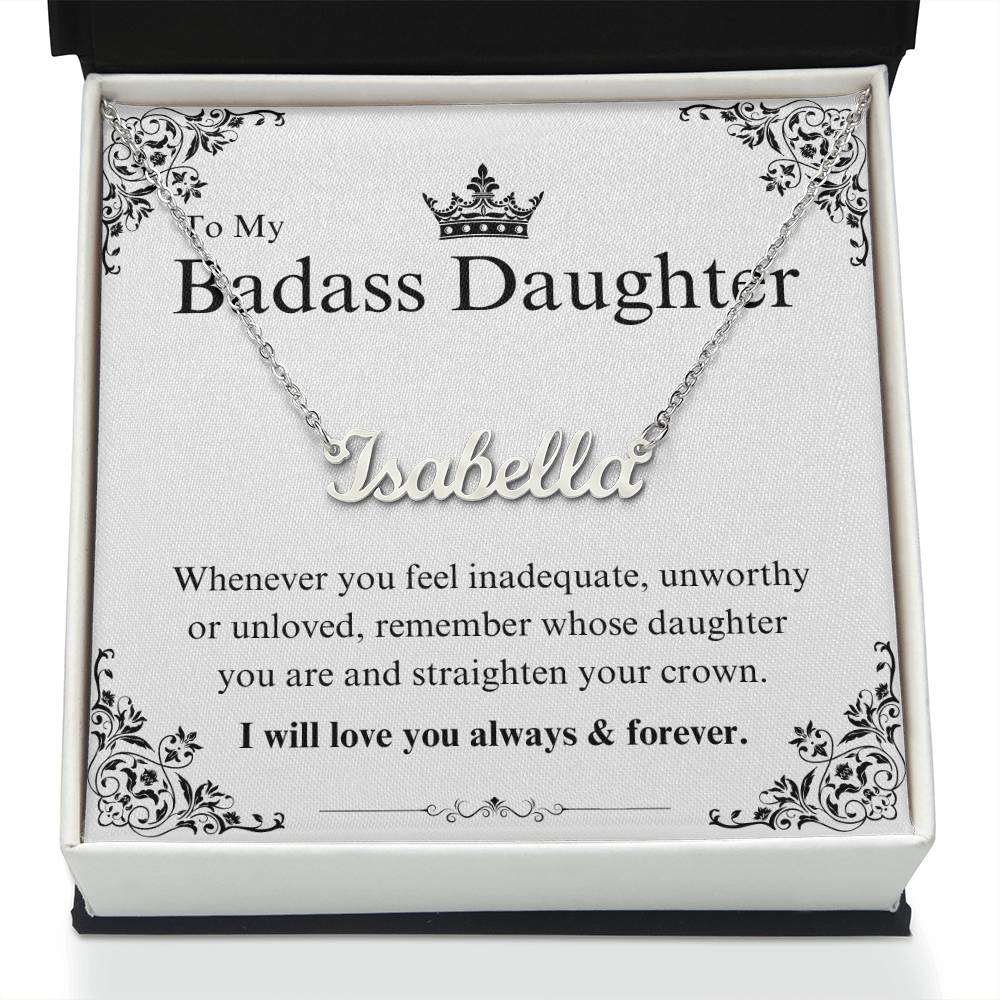 My Badass Daughter Custom Name Necklace – Personalized Gift