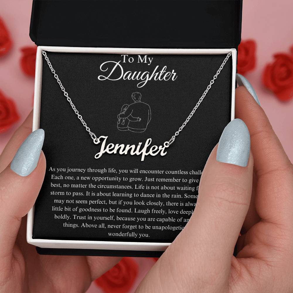 To My Daughter Custom Name Necklace - from Father