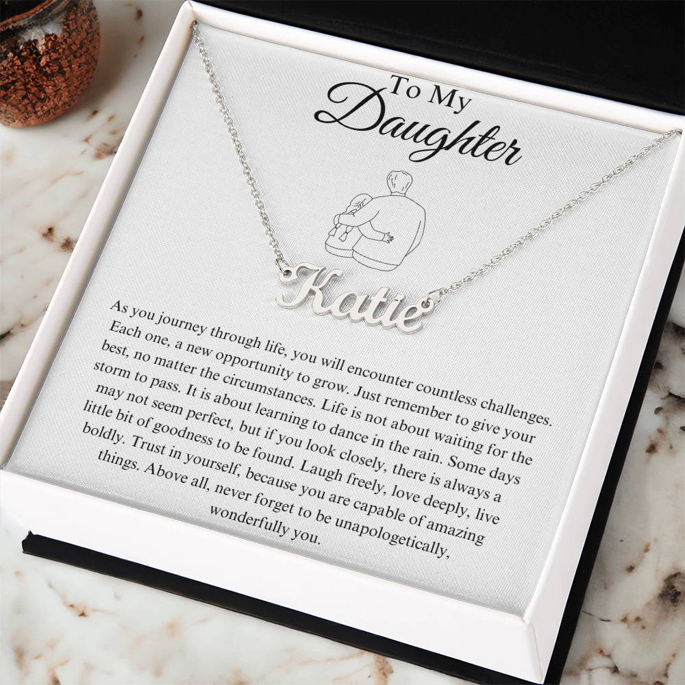 To My Daughter Custom Name Necklace - from Father